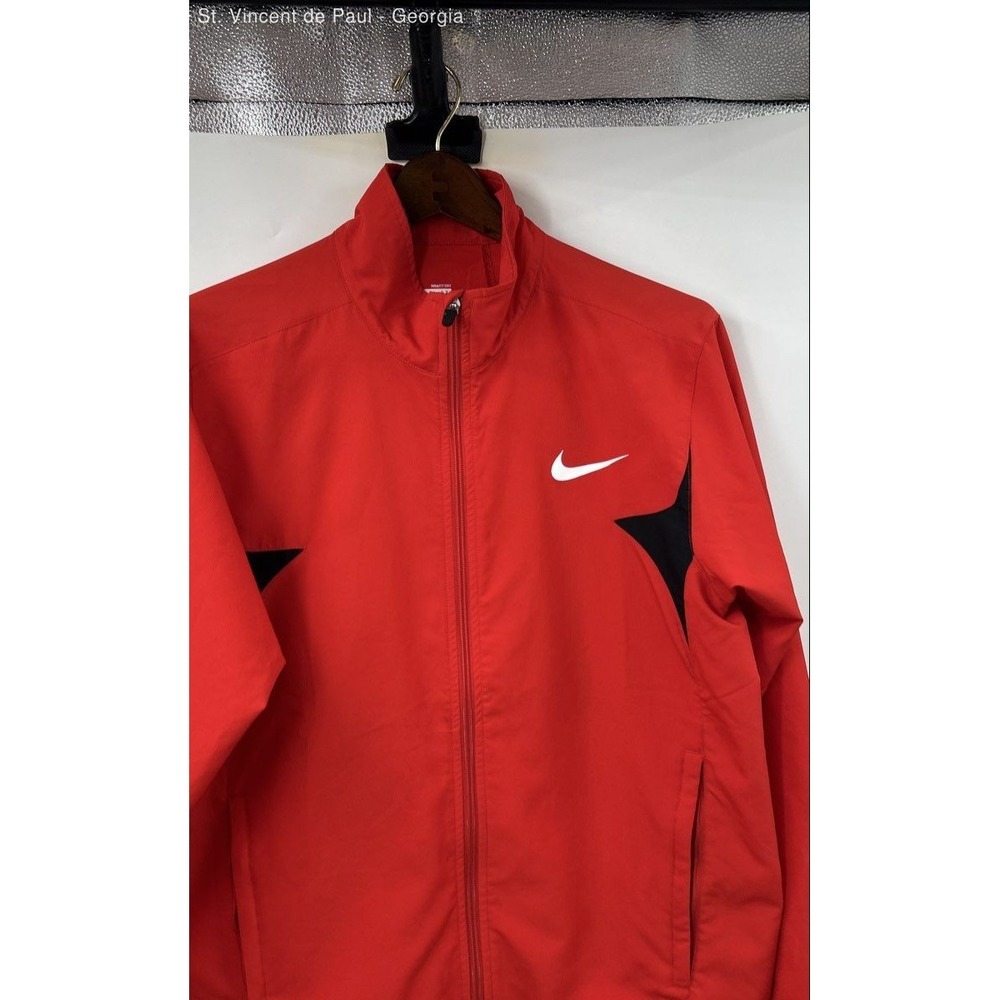 Nike Fit Dry Full Zip Windbreaker Jacket Men's Medium Red